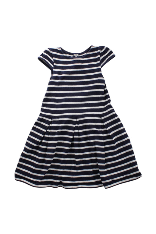 A Navy Short Sleeve Dresses from Petit Bateau in size 5T for girl. (Front View)