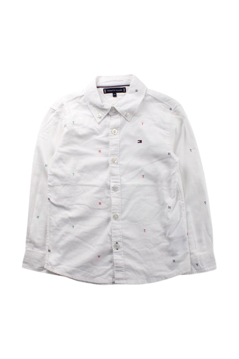 A White Long Sleeve Shirts from Tommy Hilfiger in size 5T for boy. (Front View)