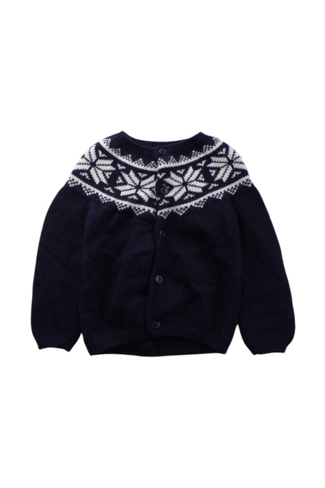 A Navy Cardigans from Petit Bateau in size 2T for neutral. (Front View)