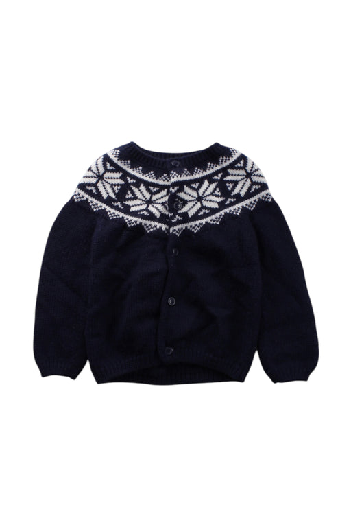 A Navy Cardigans from Petit Bateau in size 2T for neutral. (Front View)