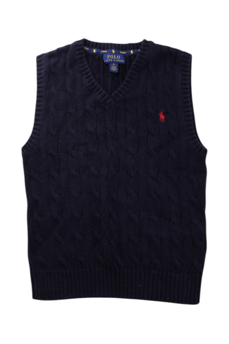 A Navy Sweater Vests from Polo Ralph Lauren in size 6T for boy. (Front View)