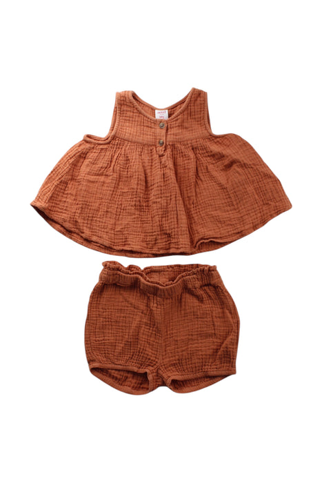 A Brown Shorts Sets from Seed in size 18-24M for neutral. (Front View)
