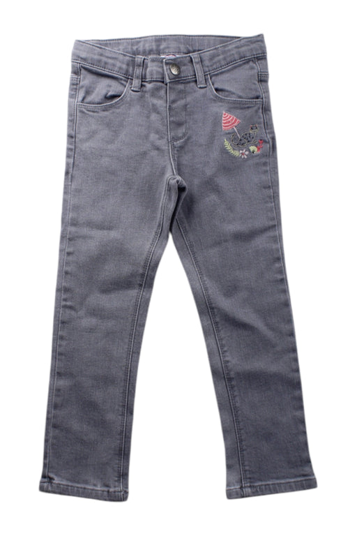 A Grey Jeans from La Compagnie des Petits in size 3T for girl. (Front View)