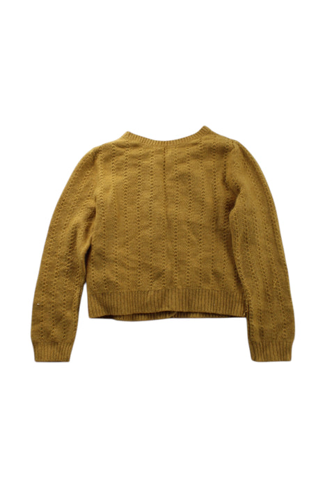 A Yellow Cardigans from Bonpoint in size 6T for girl. (Back View)
