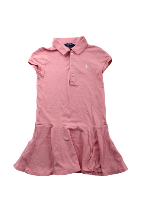 A Pink Short Sleeve Dresses from Polo Ralph Lauren in size 6T for girl. (Front View)