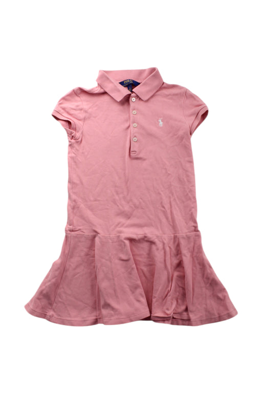 A Pink Short Sleeve Dresses from Polo Ralph Lauren in size 6T for girl. (Front View)