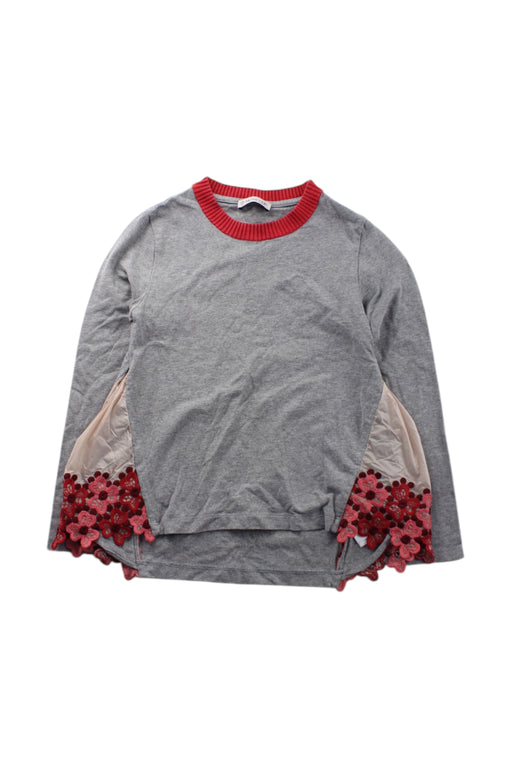 A Grey Long Sleeve Tops from Moncler in size 6T for girl. (Front View)