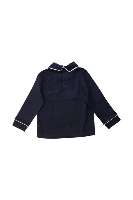 A Navy Long Sleeve Polos from Petit Bateau in size 12-18M for boy. (Back View)