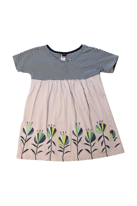 A Multicolour Short Sleeve Dresses from Tea in size 4T for girl. (Front View)