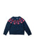 A Navy Knit Sweaters from Jacadi in size 4T for girl. (Front View)