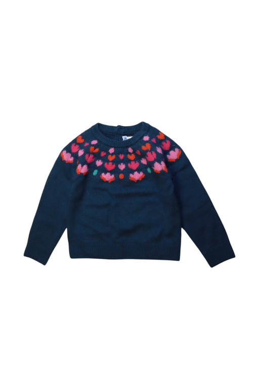 A Navy Knit Sweaters from Jacadi in size 4T for girl. (Front View)