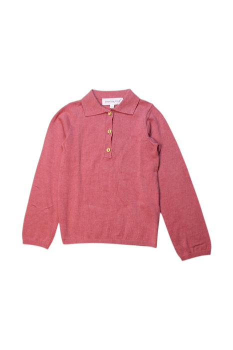 A Red Long Sleeve Polos from Excuse My French in size 4T for girl. (Front View)