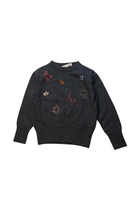 A Grey Knit Sweaters from Bonpoint in size 4T for girl. (Front View)