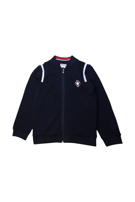 A Navy Zippered Sweatshirts from Jacadi in size 8Y for boy. (Front View)