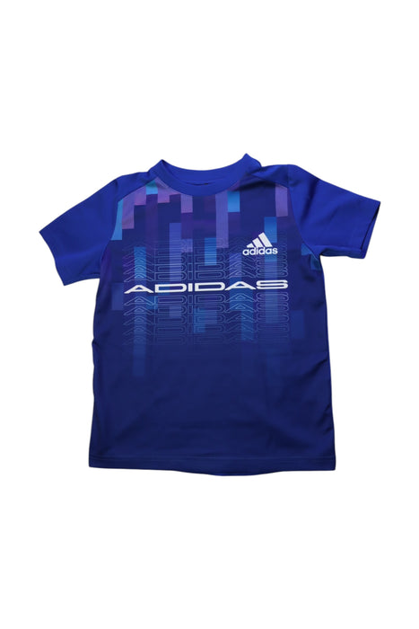 A Blue Short Sleeve T Shirts from Adidas in size 7Y for boy. (Front View)