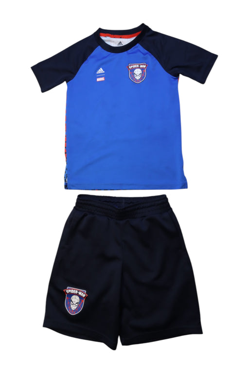 A Blue Shorts Sets from Adidas in size 7Y for boy. (Front View)