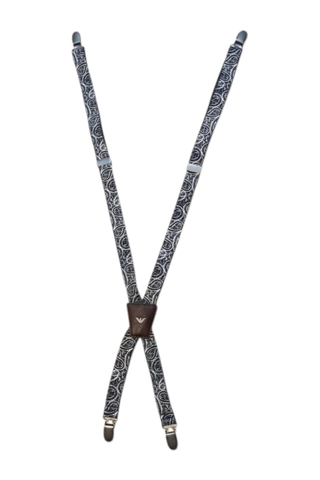 A Black Suspenders from Armani in size O/S for boy. (Front View)