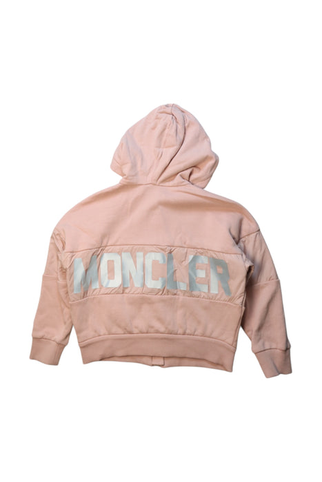 A Peach Zippered Sweatshirts from Moncler in size 5T for girl. (Back View)