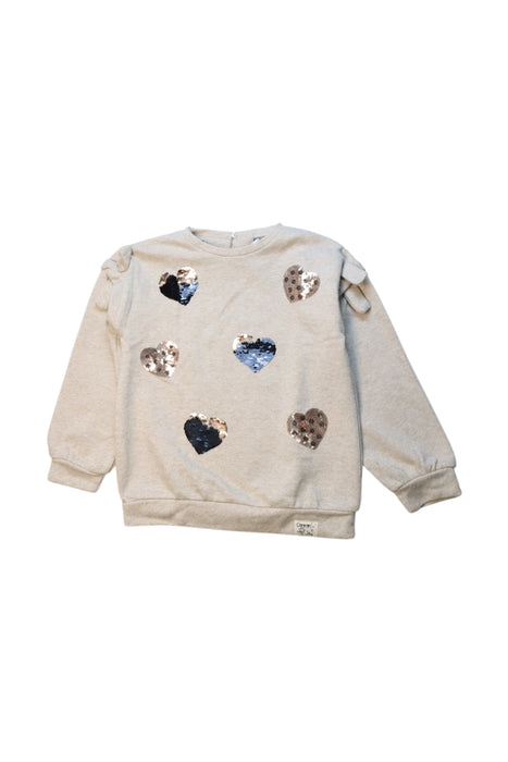 A Beige Sweatshirts from Mayoral in size 5T for girl. (Front View)