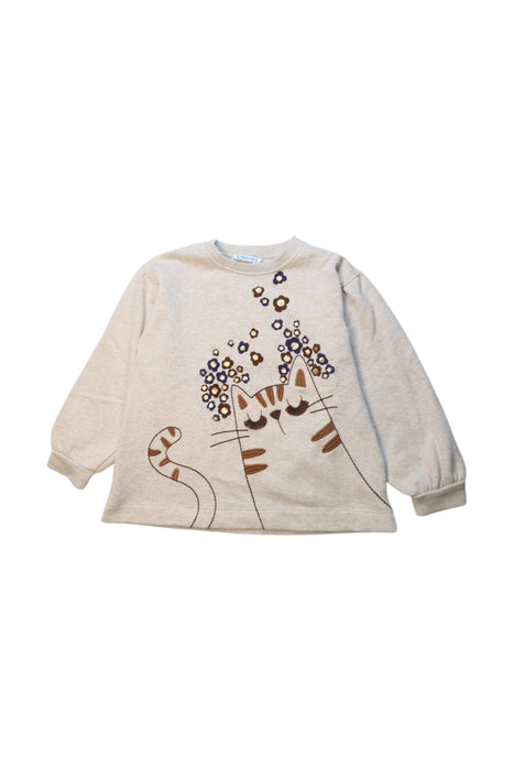 A Beige Crewneck Sweatshirts from Mayoral in size 5T for girl. (Front View)
