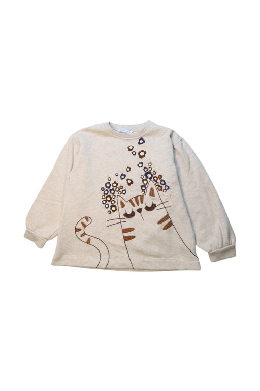A Beige Crewneck Sweatshirts from Mayoral in size 5T for girl. (Front View)
