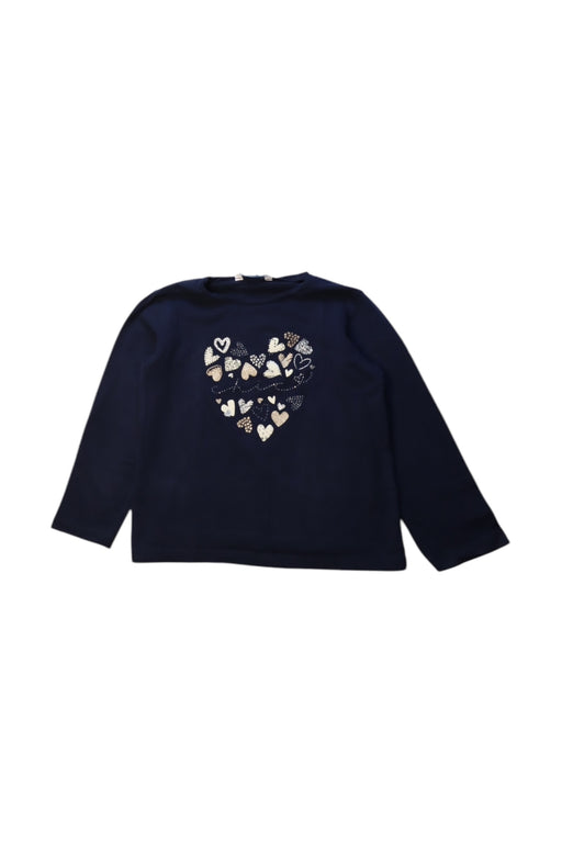 A Navy Long Sleeve Tops from Mayoral in size 5T for girl. (Front View)
