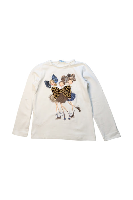 A White Long Sleeve Tops from Mayoral in size 5T for girl. (Front View)