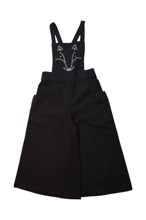 A Black Long Overalls from Nadadelazos in size 4T for girl. (Front View)