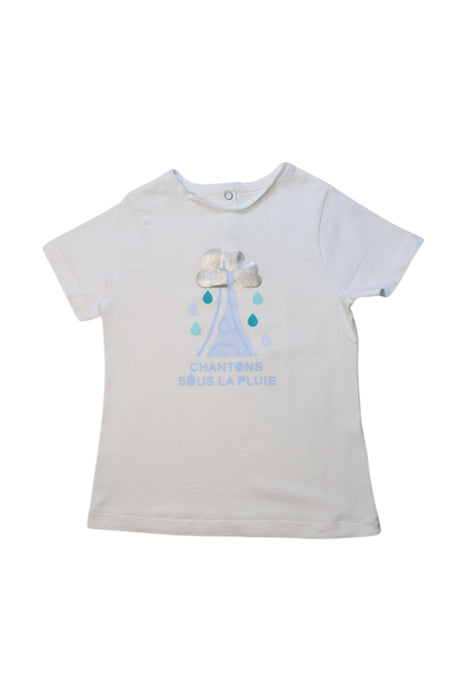 A White Short Sleeve T Shirts from Jacadi in size 4T for girl. (Front View)