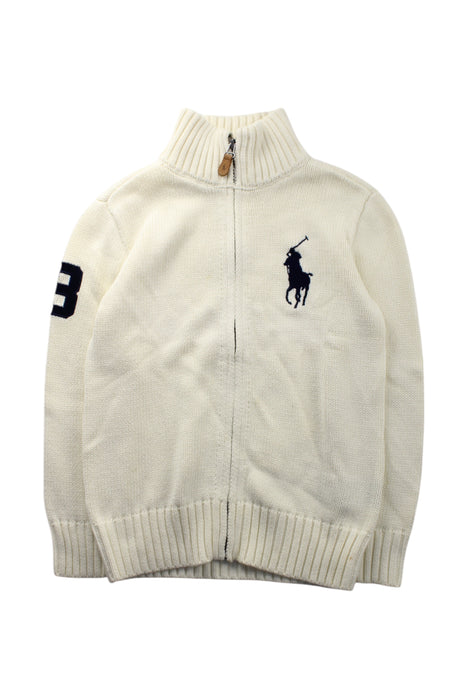 A White Zippered Sweatshirts from Polo Ralph Lauren in size 7Y for neutral. (Front View)