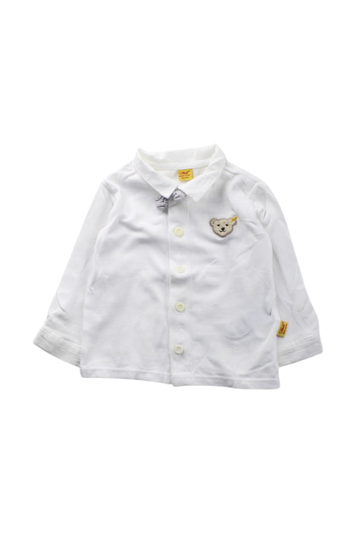 A White Long Sleeve Shirts from Steiff in size 3-6M for neutral. (Front View)