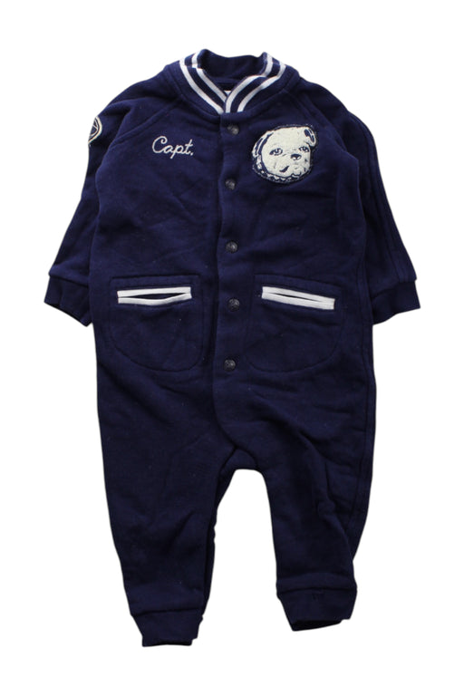 A Navy Long Sleeve Rompers from Ralph Lauren in size 3-6M for neutral. (Front View)