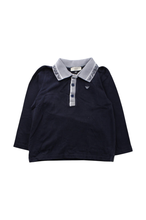 A Navy Long Sleeve Polos from Armani in size 2T for neutral. (Front View)