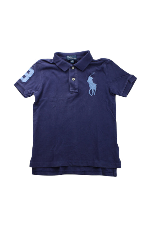 A Navy Short Sleeve Polos from Polo Ralph Lauren in size 5T for boy. (Front View)
