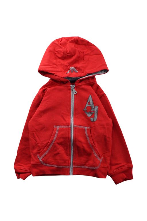 A Red Zippered Sweatshirts from Armani in size 2T for neutral. (Front View)