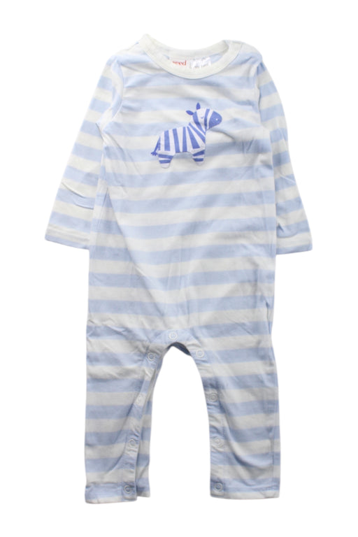 A Blue Long Sleeve Rompers from Seed in size 3-6M for neutral. (Front View)