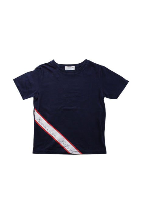 A Navy Short Sleeve T Shirts from Comme Ça Fille in size 4T for neutral. (Front View)