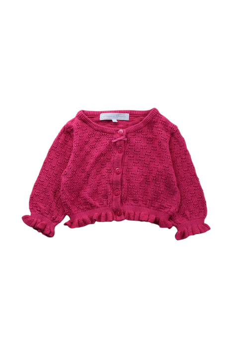 A Pink Cardigans from Tartine et Chocolat in size 6-12M for girl. (Front View)