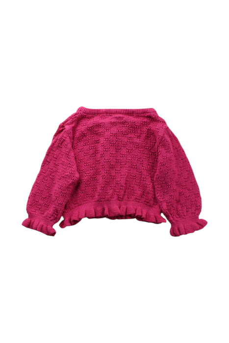 A Pink Cardigans from Tartine et Chocolat in size 6-12M for girl. (Back View)
