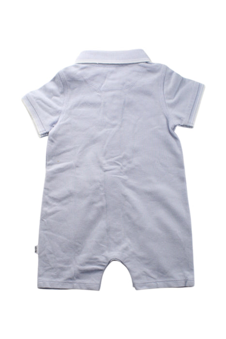 A Blue Short Sleeve Rompers from Boss in size 0-3M for neutral. (Back View)