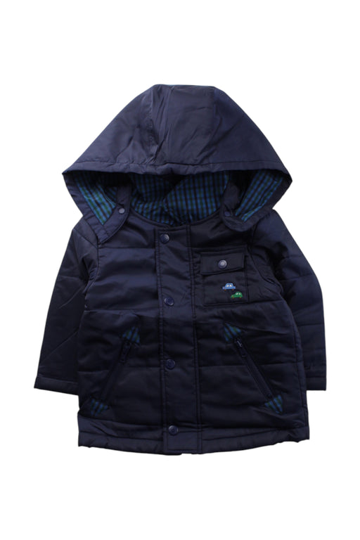 A Navy Puffer/Quilted Coats & Outerwear from Familiar in size 12-18M for neutral. (Front View)