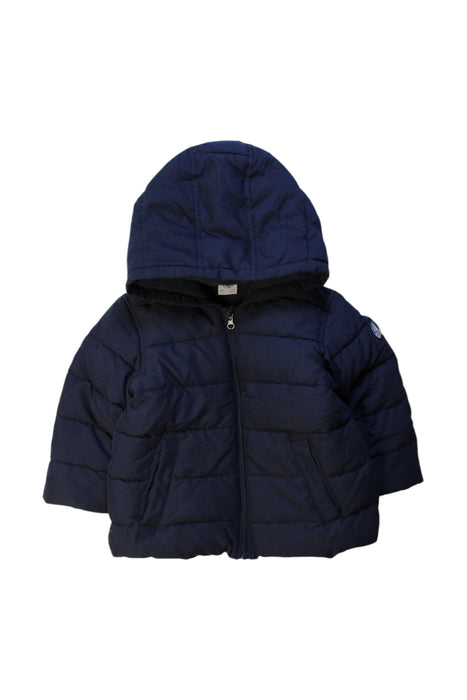 A Navy Puffer/Quilted Coats & Outerwear from Petit Bateau in size 12-18M for neutral. (Front View)