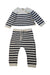 A Navy Pants Sets from Petit Bateau in size 6-12M for neutral. (Front View)
