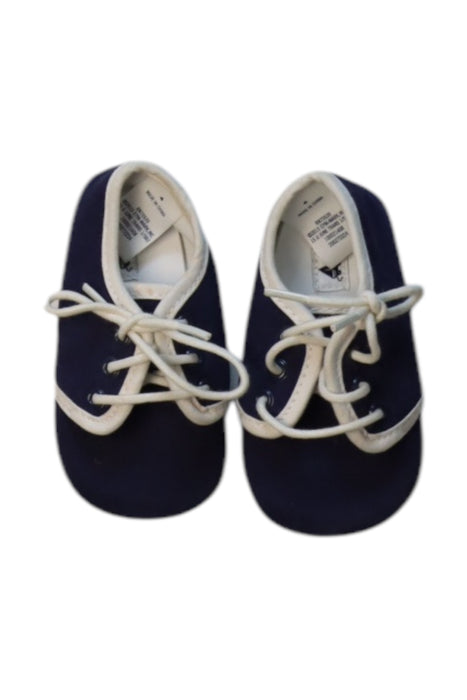 A Navy Sneakers from Janie & Jack in size 3-6M for neutral. (Back View)