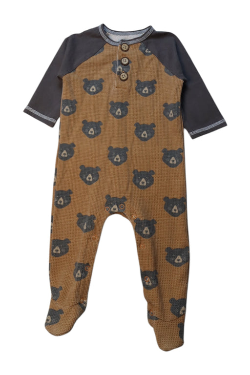A Brown Onesies from Mudpie in size 3-6M for boy. (Front View)
