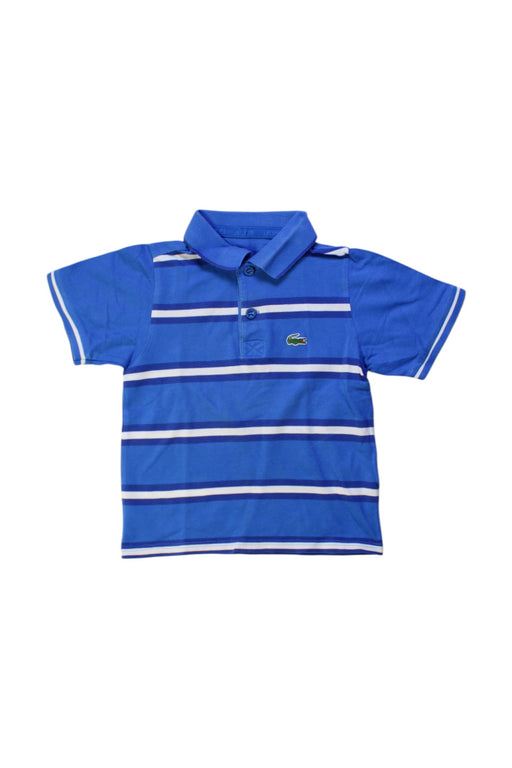 A Blue Short Sleeve Polos from Lacoste in size 3T for boy. (Front View)