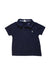 A Navy Short Sleeve Polos from Petit Bateau in size 3T for boy. (Front View)