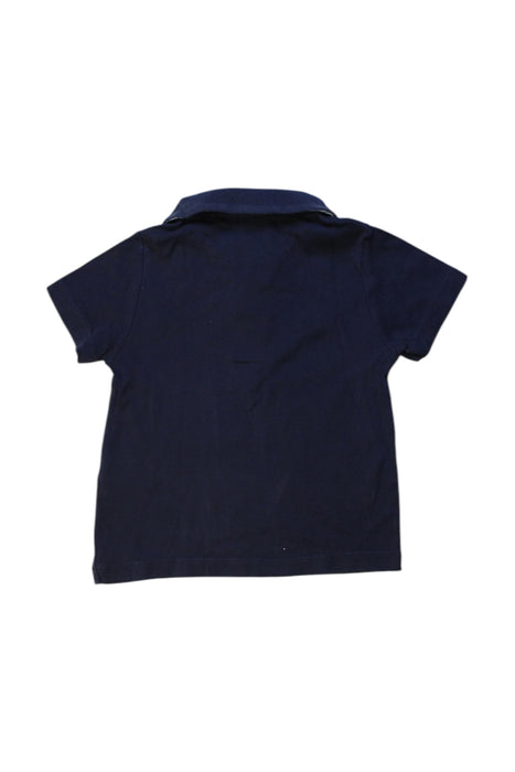 A Navy Short Sleeve Polos from Petit Bateau in size 3T for boy. (Back View)