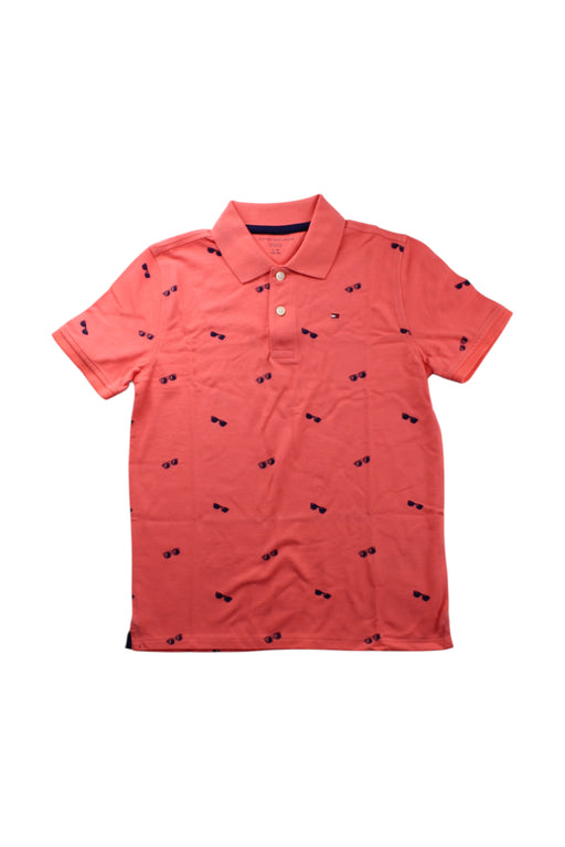 A Red Short Sleeve Polos from Tommy Hilfiger in size 12Y for boy. (Front View)