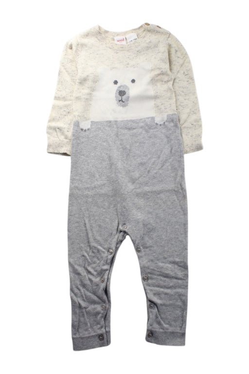 A Beige Long Sleeve Rompers from Seed in size 12-18M for neutral. (Front View)